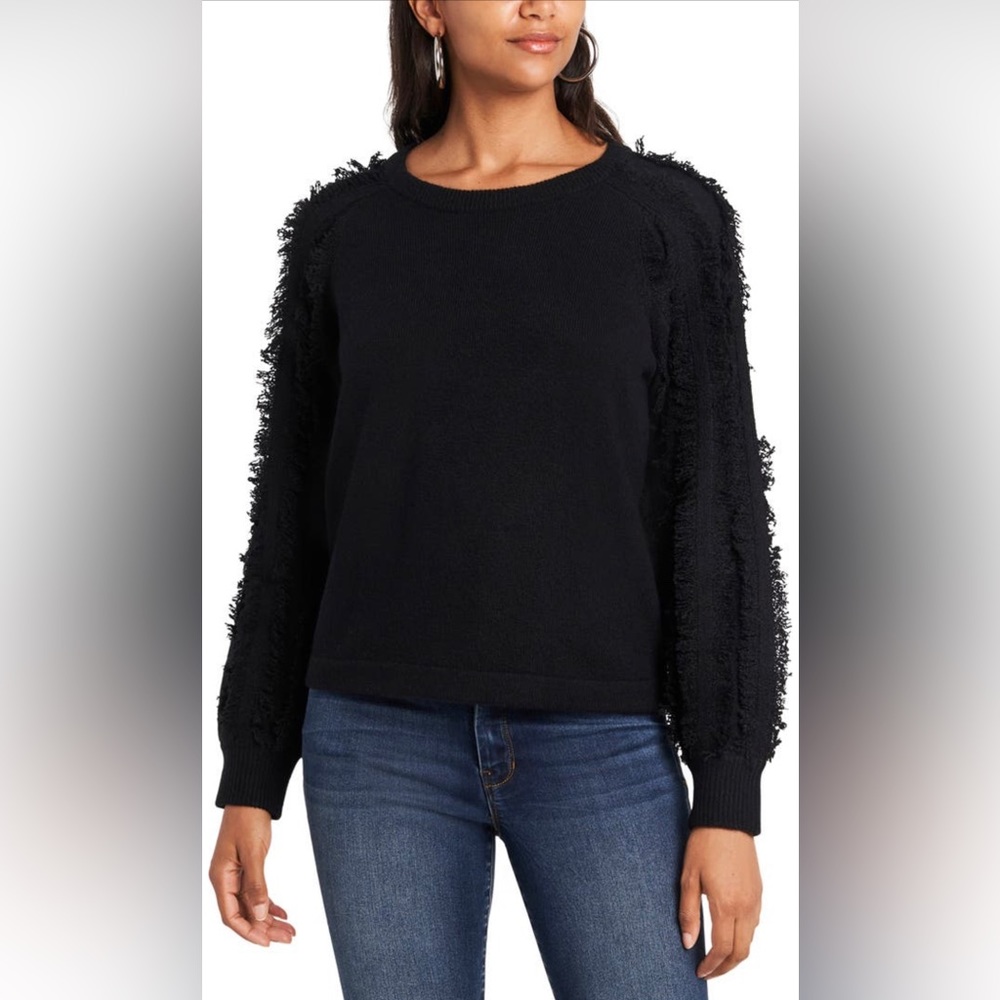 1.State Fringe Sleeve Sweater